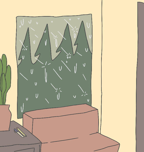 El tiempo a veces pasa muy lento mientras llueve.